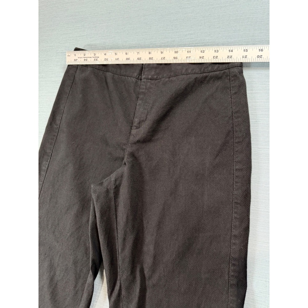 Nine West Brown Textured Cropped Pants Button Cuff Size 6 Stretch Trousers - Picture 3 of 12